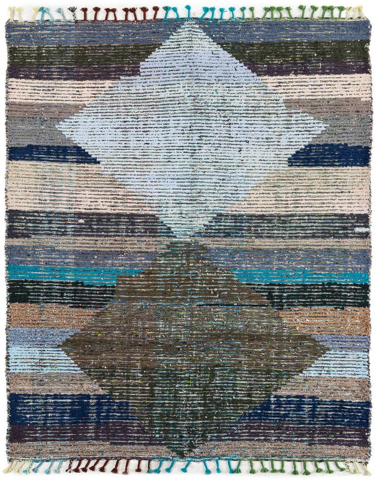 Detail image of 5' 8 x 8' 3 Hand Knotted Moroccan Wool Rug
