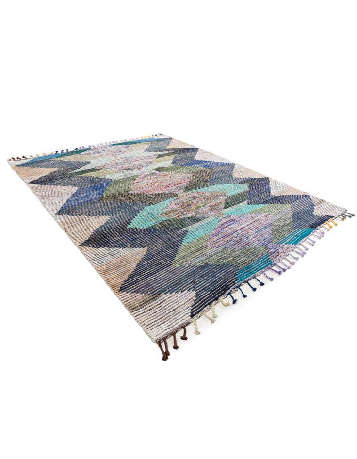 Detail image of 8' 2 x 10' Hand Knotted Moroccan Wool Rug
