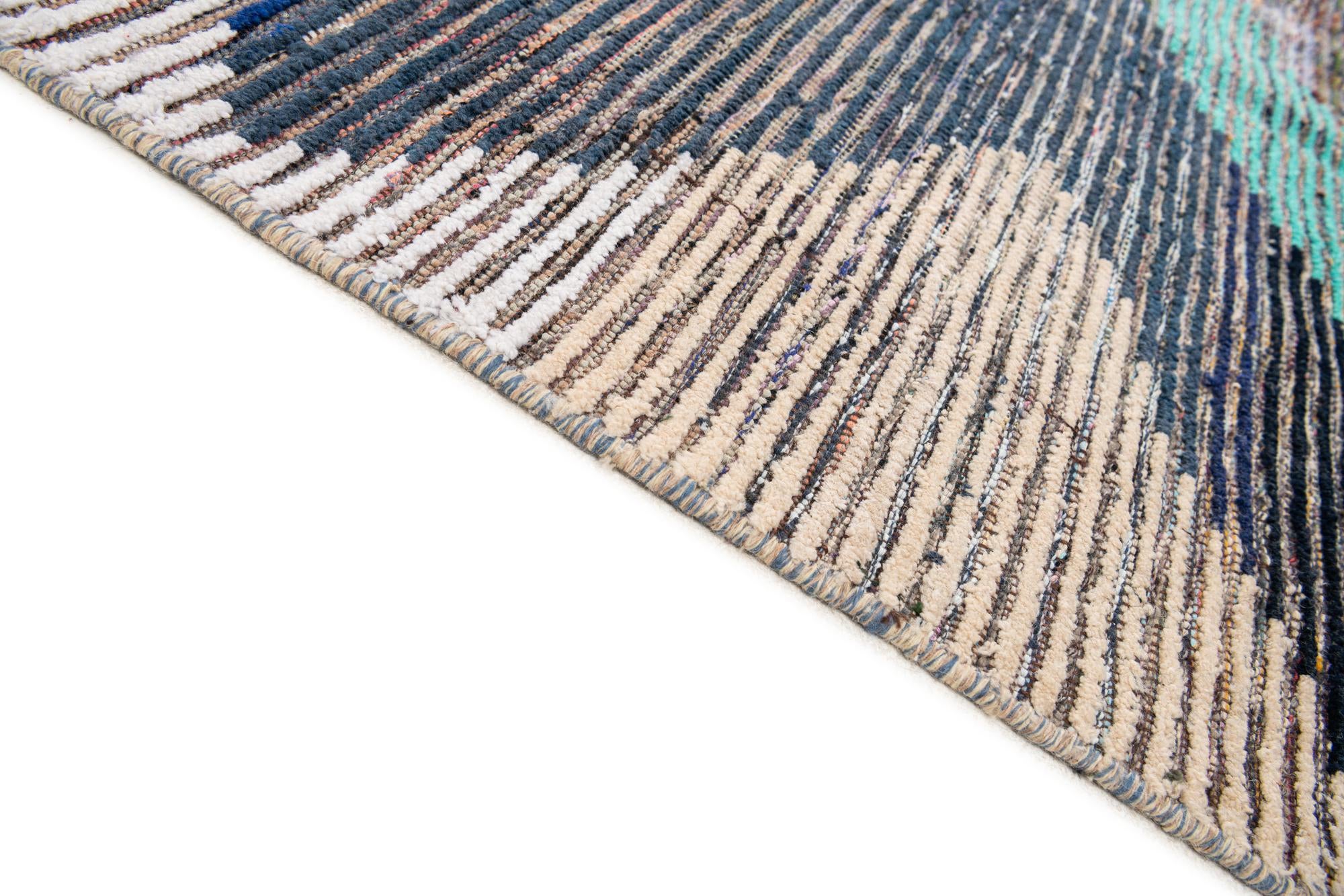 8' 2 x 10' Hand Knotted Moroccan Wool Rug
