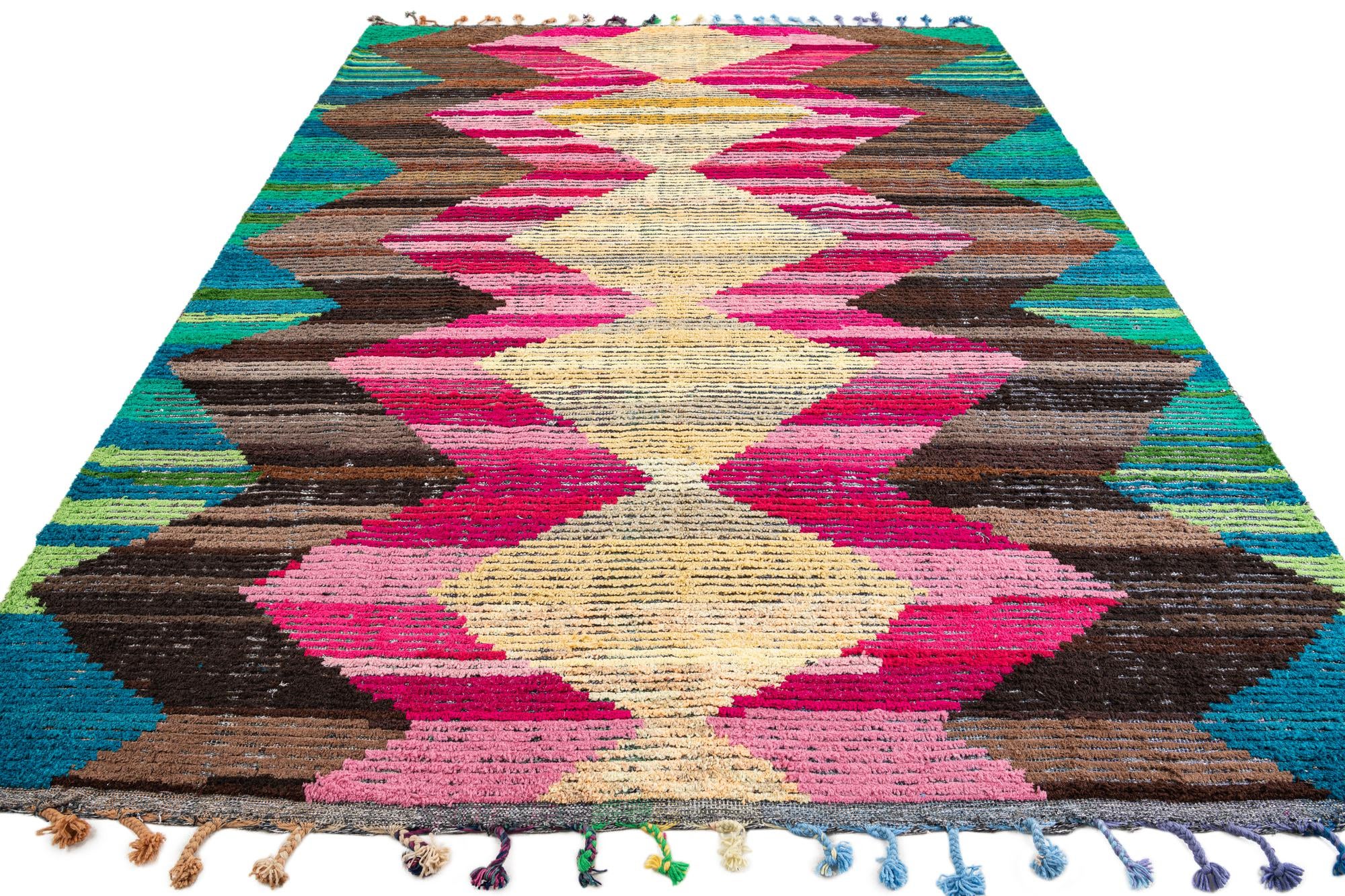 8' 2 x 10' 5 Hand Knotted Moroccan Wool Rug