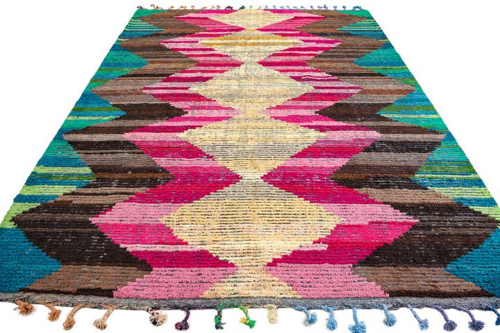 8' 2 x 10' 5 Hand Knotted Moroccan Wool Rug