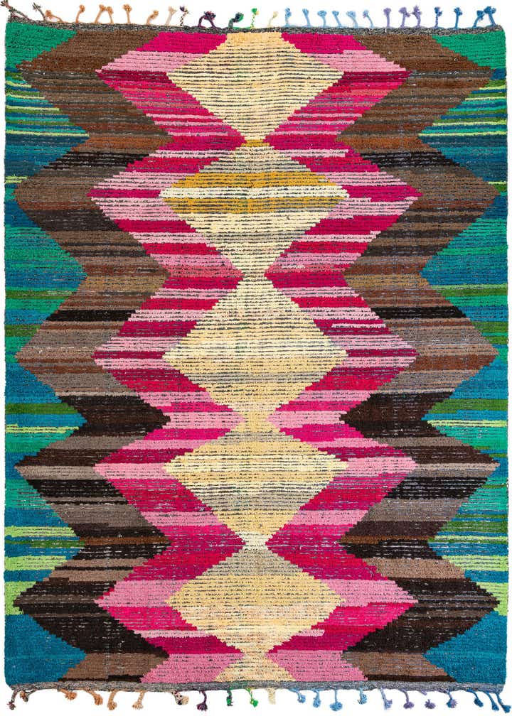 8' 2 x 10' 5 Hand Knotted Moroccan Wool Rug