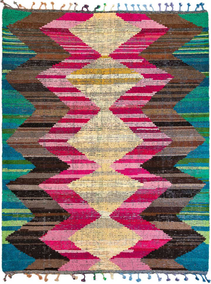 8' 2 x 10' 5 Hand Knotted Moroccan Wool Rug