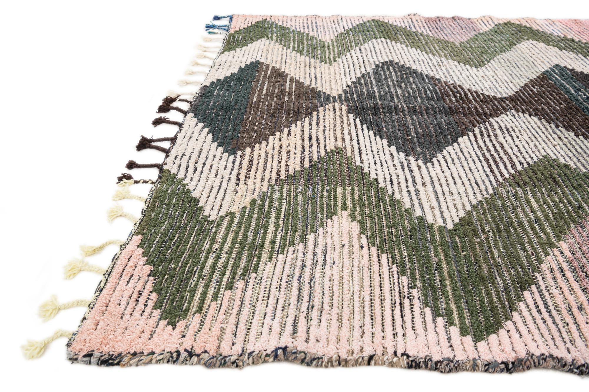 5' 7 x 8' Hand Knotted Moroccan Wool Rug