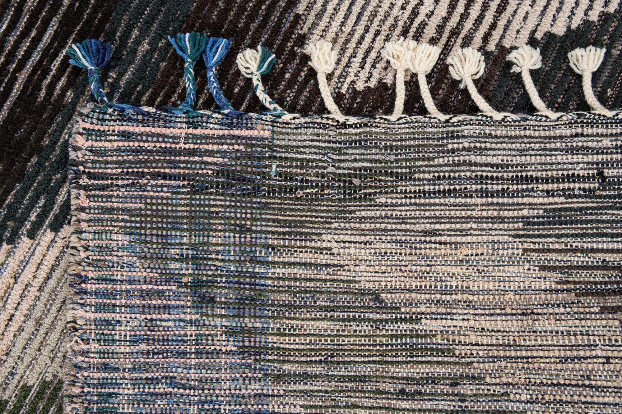 5' 7 x 8' Hand Knotted Moroccan Wool Rug