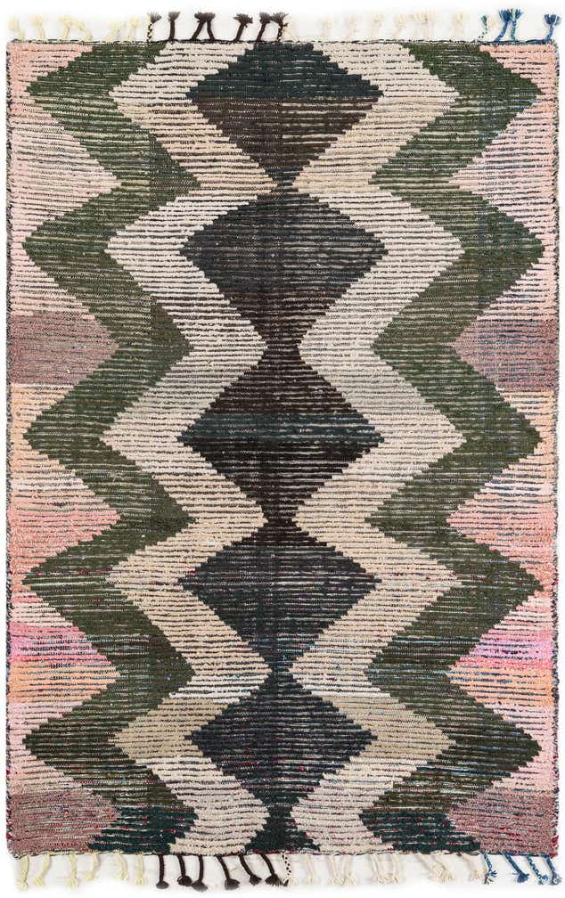 5' 7 x 8' Hand Knotted Moroccan Wool Rug