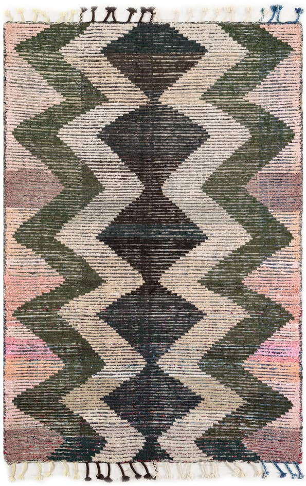 Detail image of 5' 7 x 8' Hand Knotted Moroccan Wool Rug