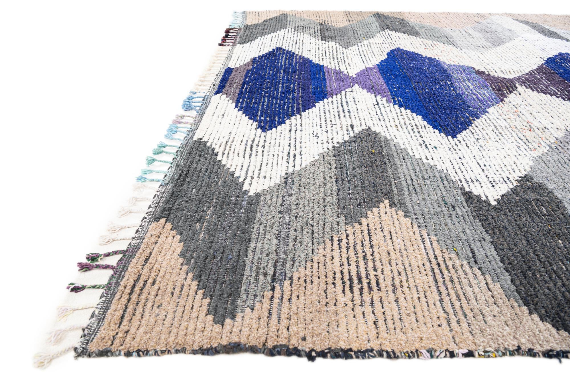 9' 4 x 12' 1 Hand Knotted Moroccan Wool Rug