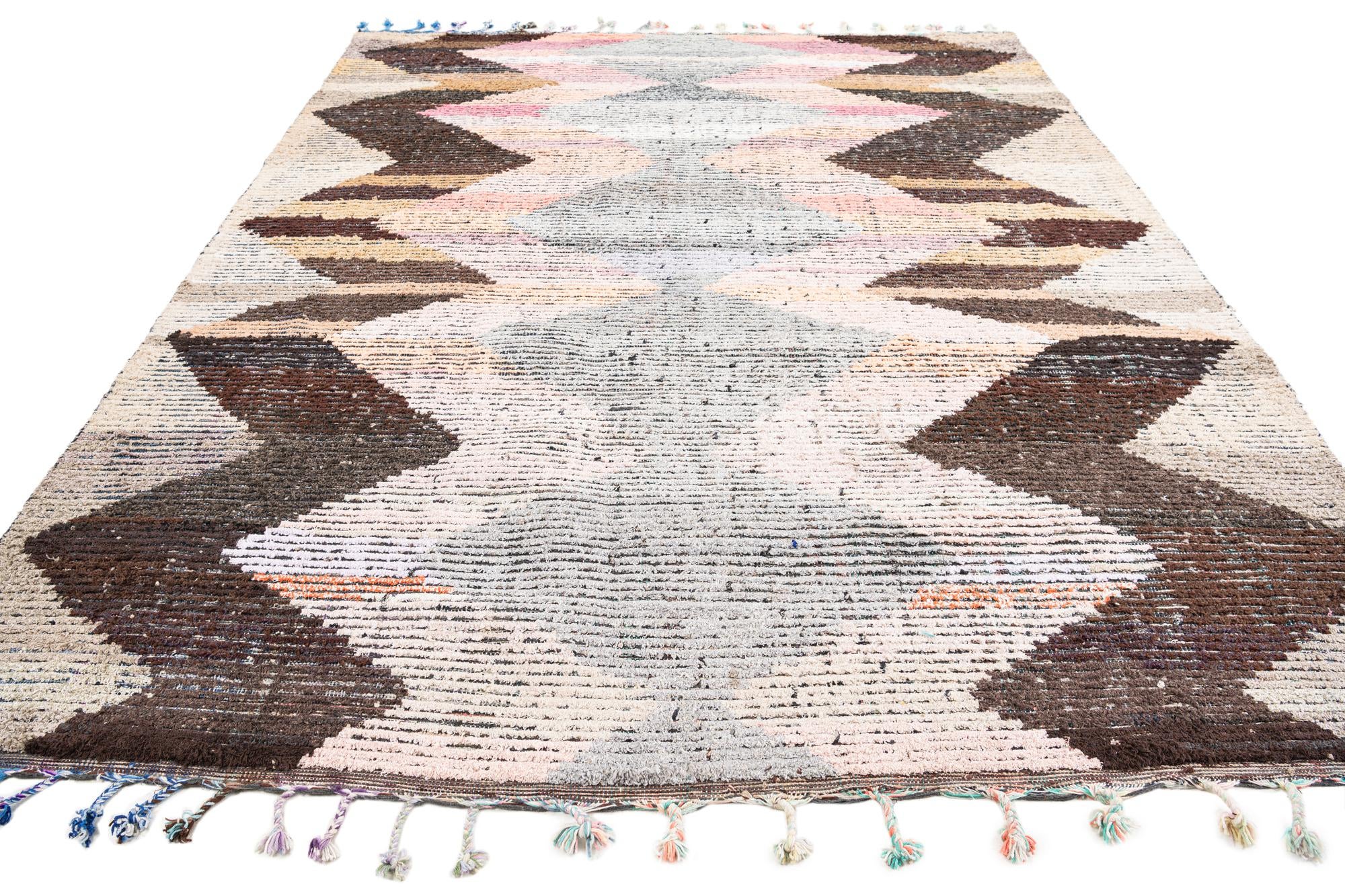 8' 5 x 10' 3 Hand Knotted Moroccan Wool Rug
