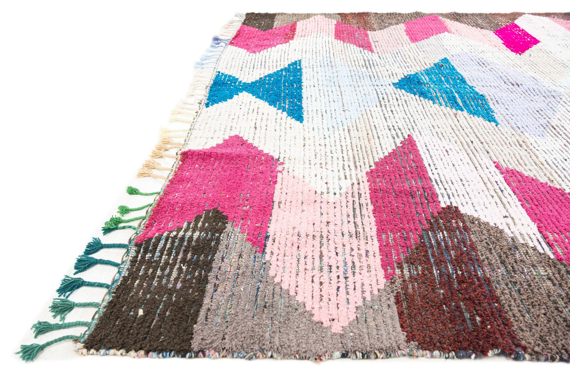 9' 2 x 12' 1 Hand Knotted Moroccan Wool Rug