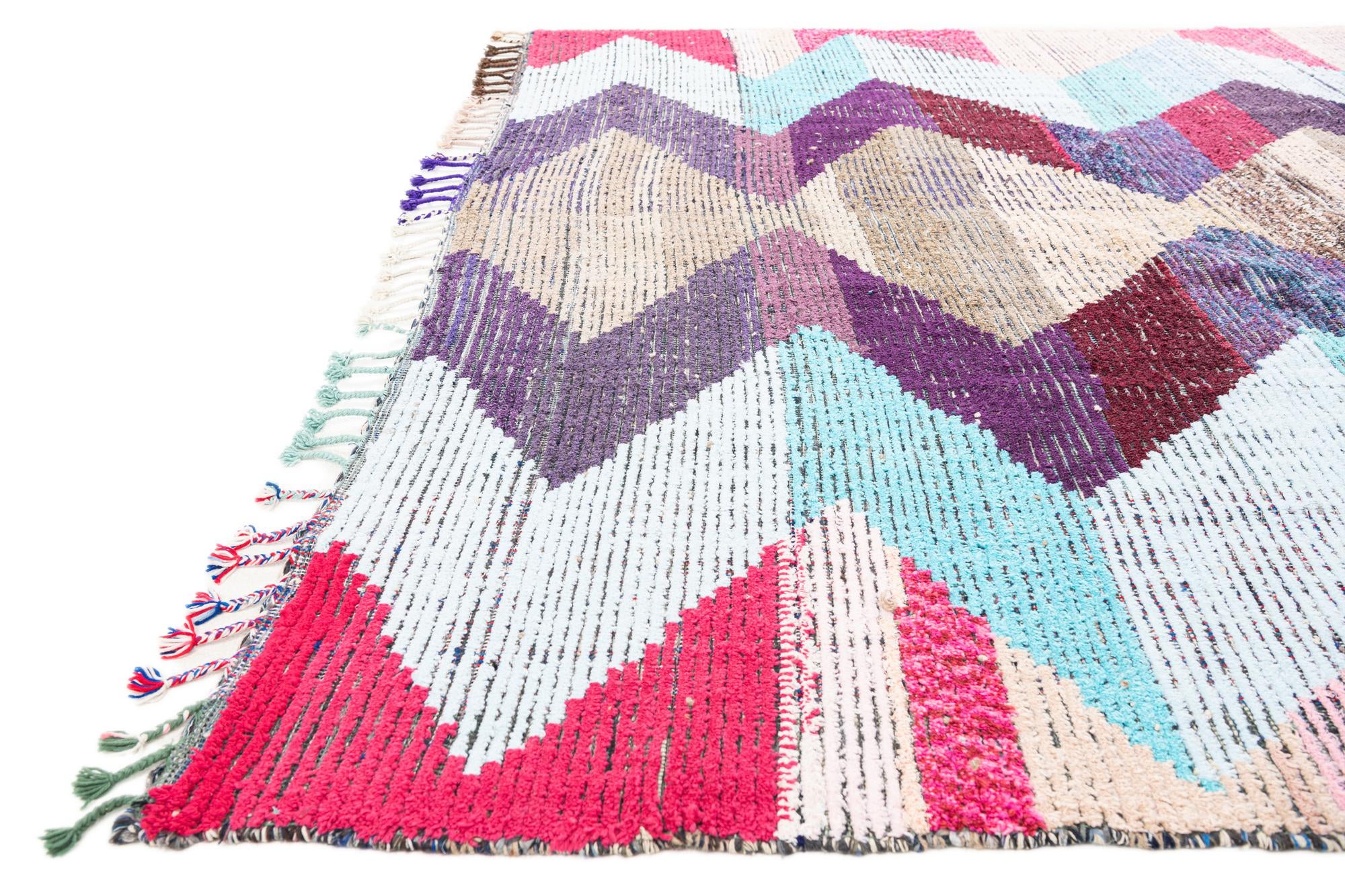 9' 2 x 12' 1 Hand Knotted Moroccan Wool Rug