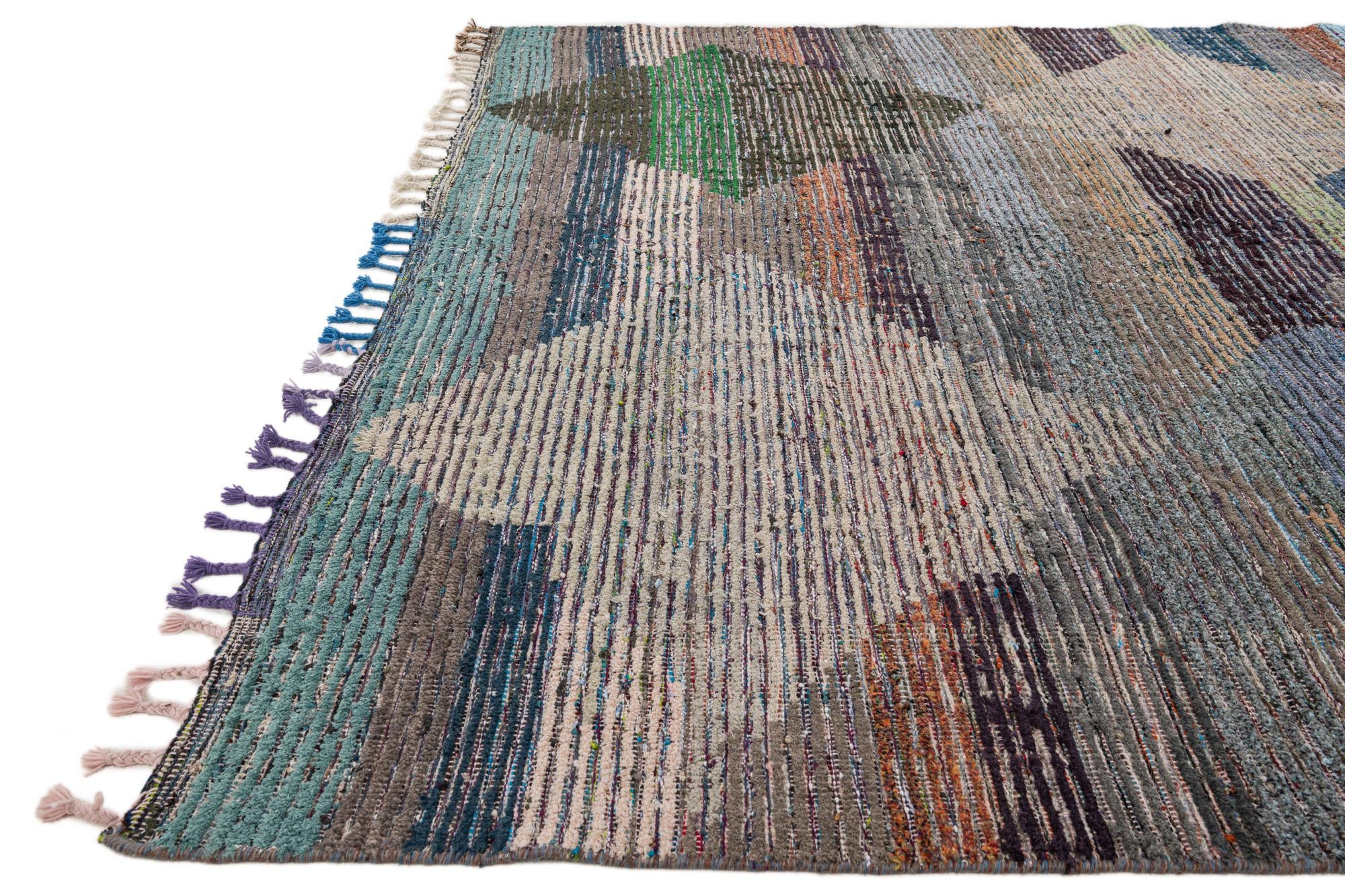 8' 2 x 10' 1 Hand Knotted Moroccan Wool Rug
