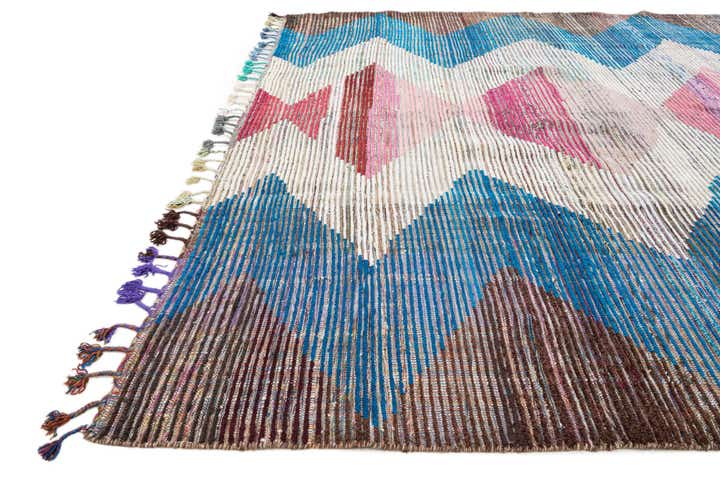 9' x 12' 5 Hand Knotted Moroccan Wool Rug