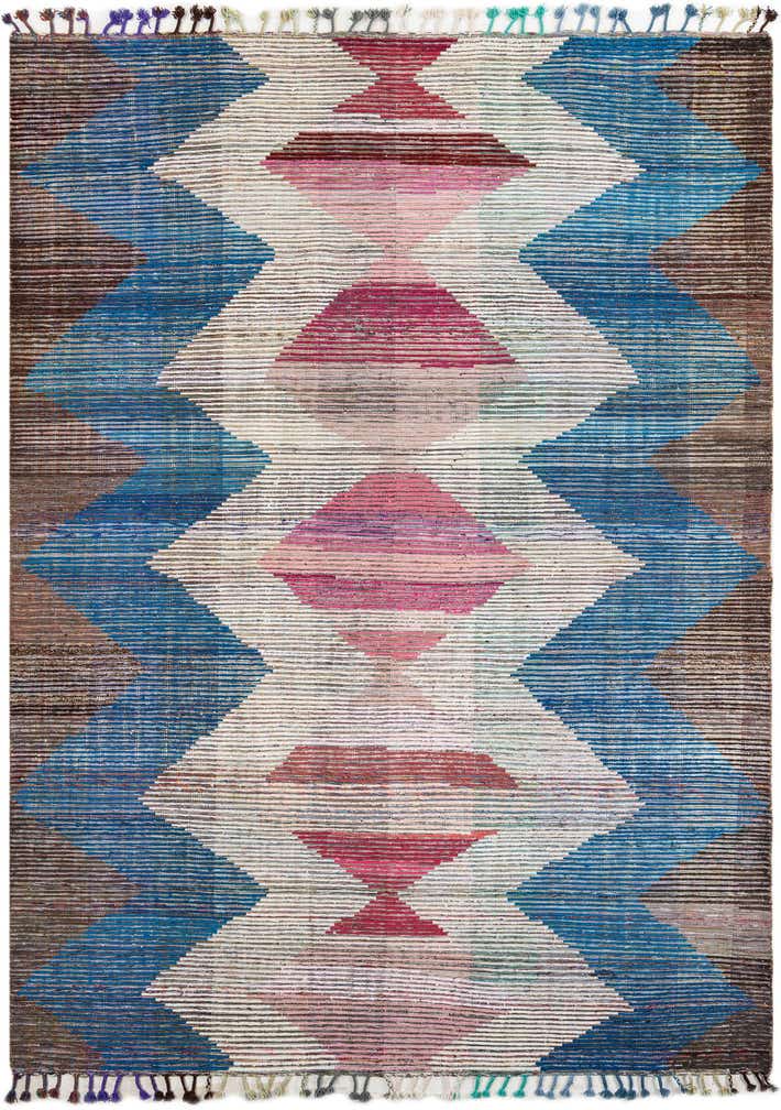 9' x 12' 5 Hand Knotted Moroccan Wool Rug