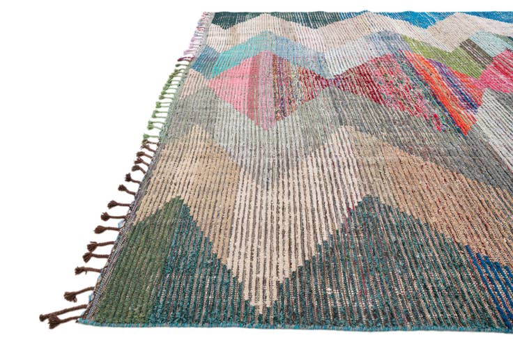 Detail image of 9' x 12' 4 Hand Knotted Moroccan Wool Rug