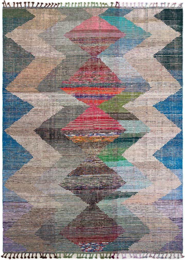 9' x 12' 4 Hand Knotted Moroccan Wool Rug