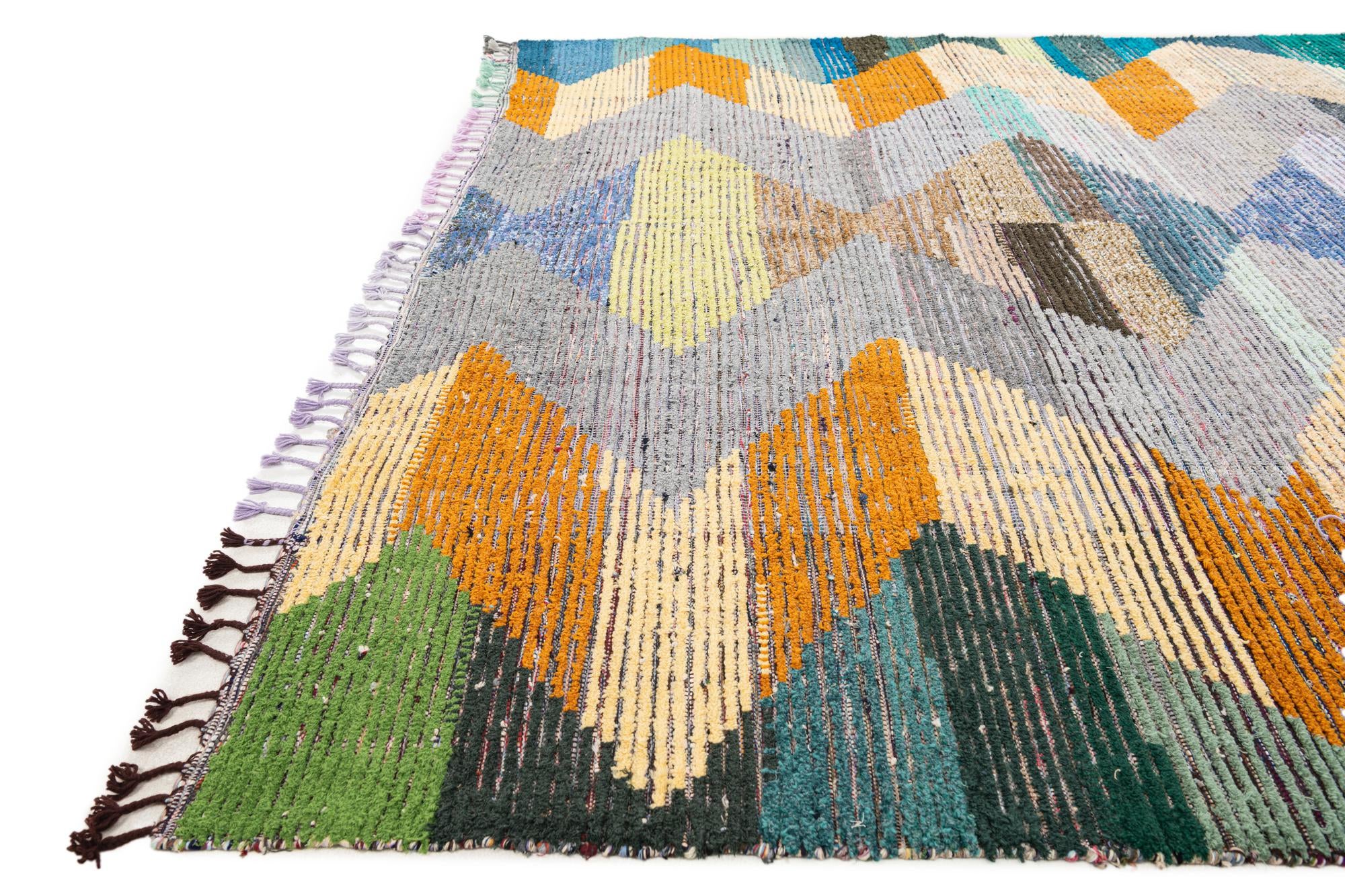 9' 3 x 12' 3 Hand Knotted Moroccan Wool Rug