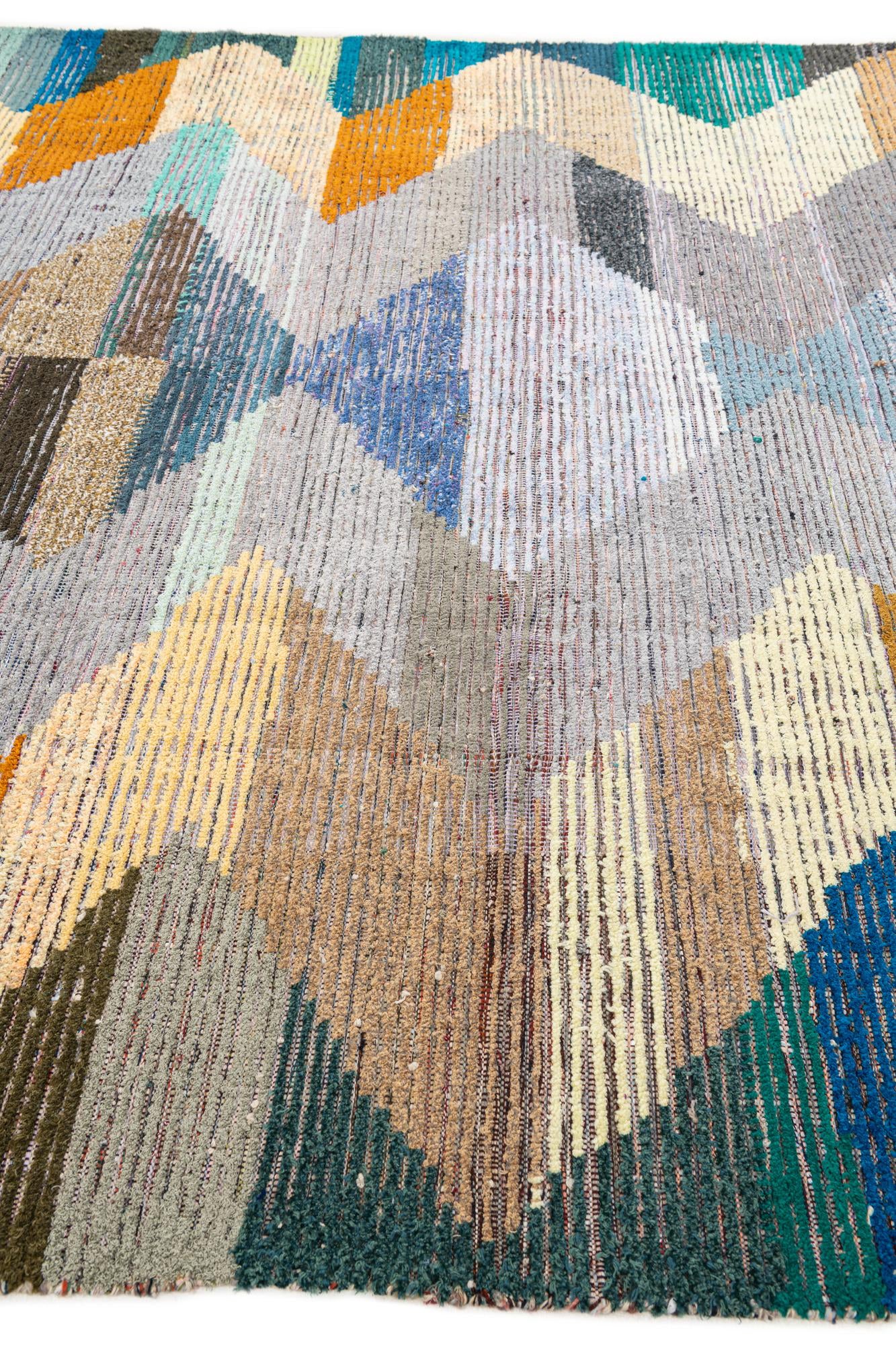9' 3 x 12' 3 Hand Knotted Moroccan Wool Rug