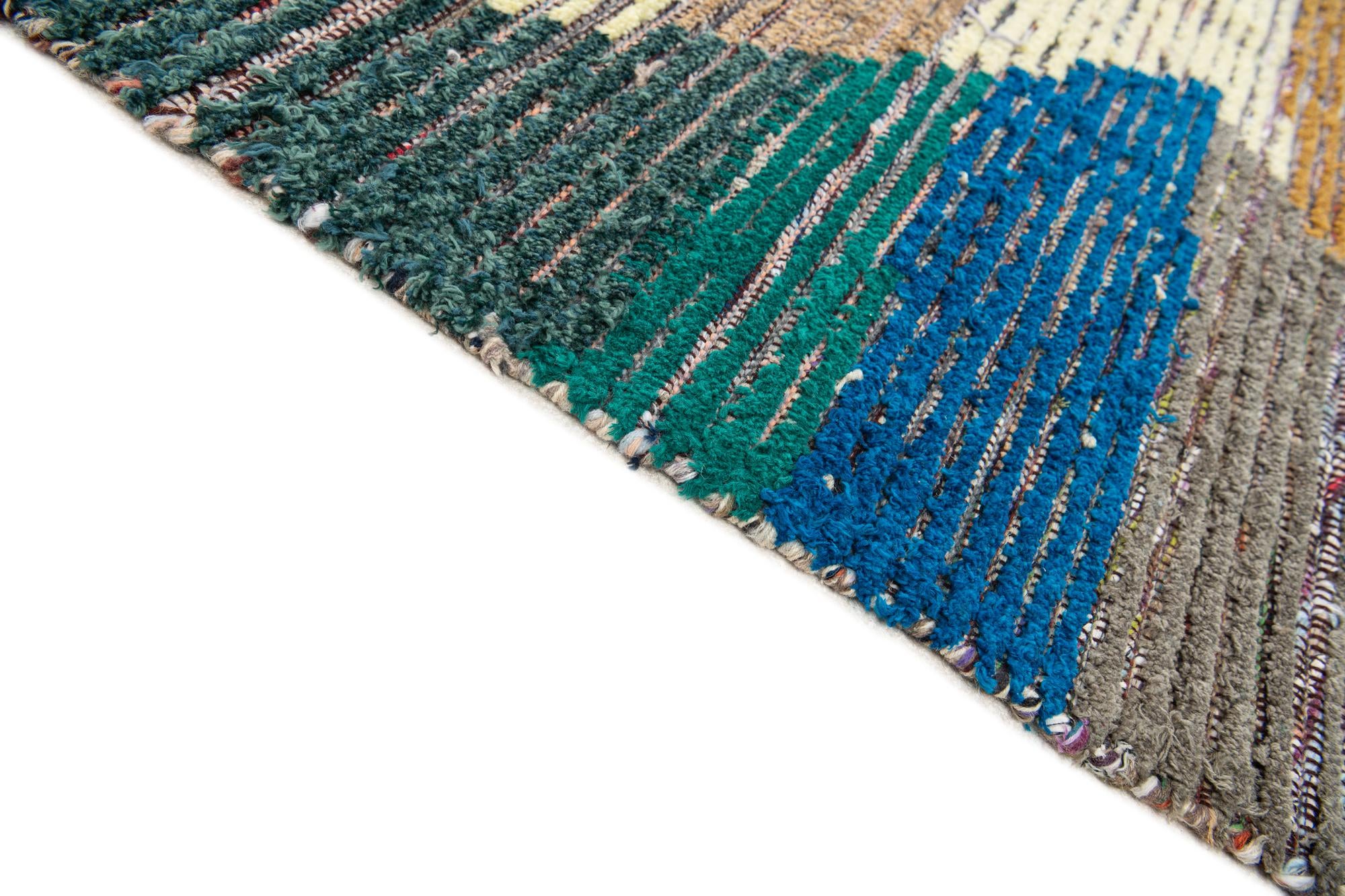 9' 3 x 12' 3 Hand Knotted Moroccan Wool Rug