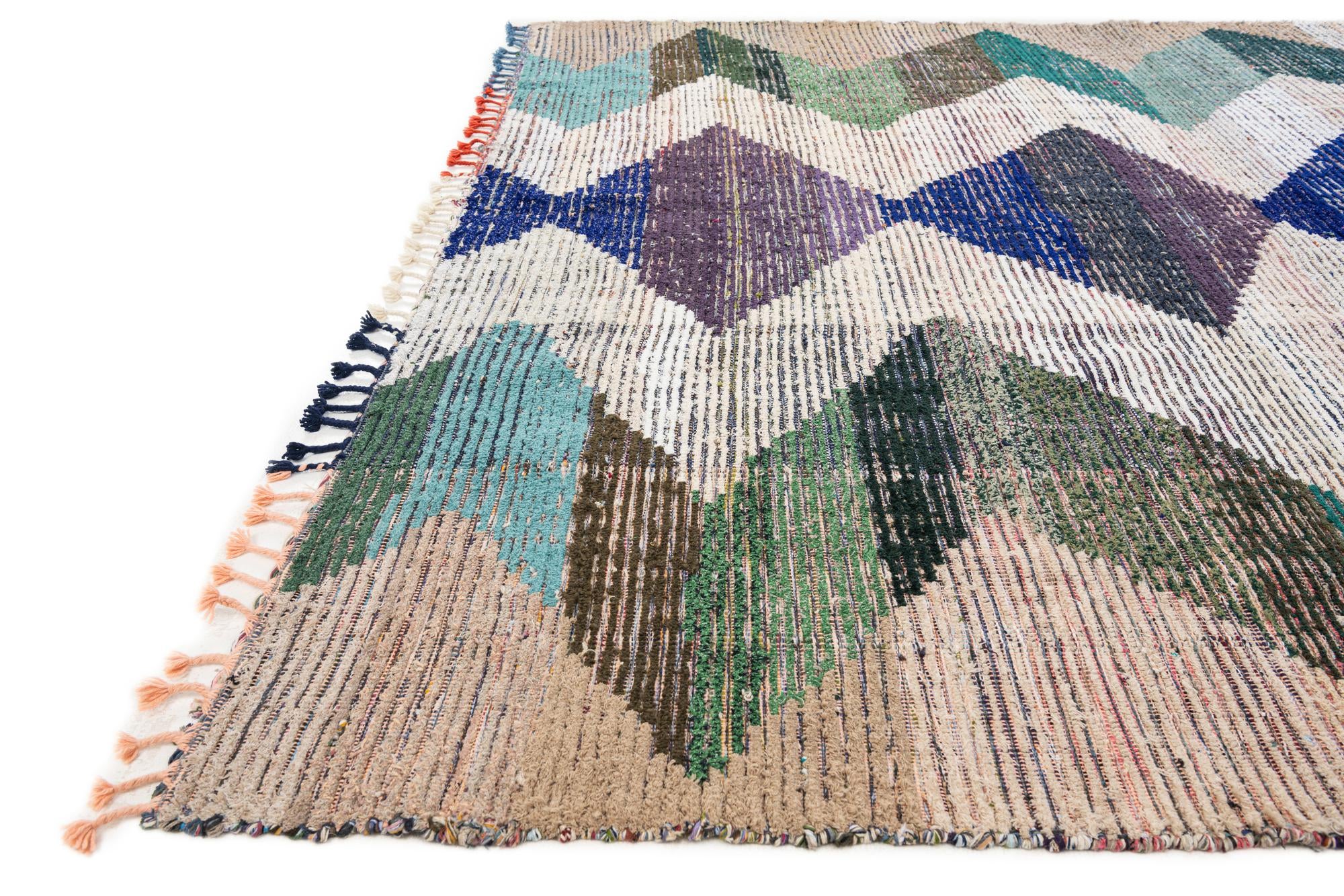 9' 4 x 12' 4 Hand Knotted Moroccan Wool Rug