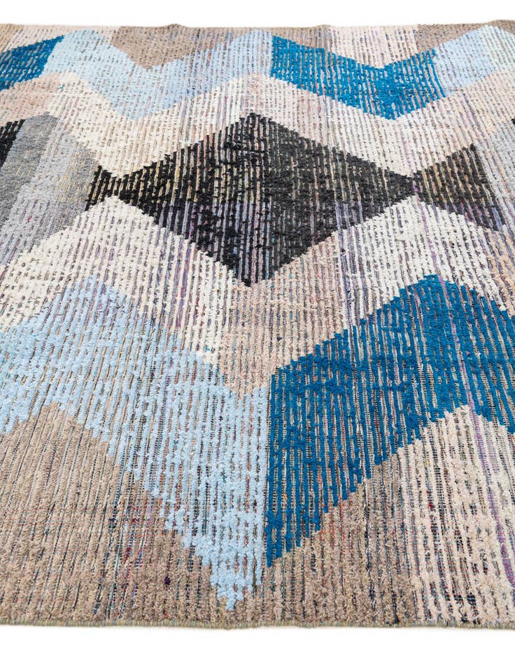 Detail image of 9' 1 x 12' 1  Hand Knotted Moroccan Wool Rug