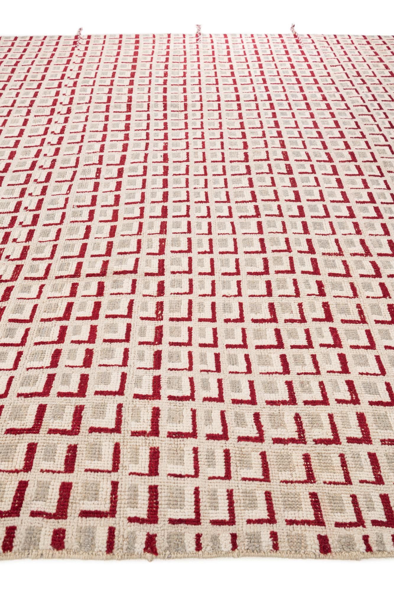 9' 10 x 12' Hand Knotted Moroccan Wool Rug