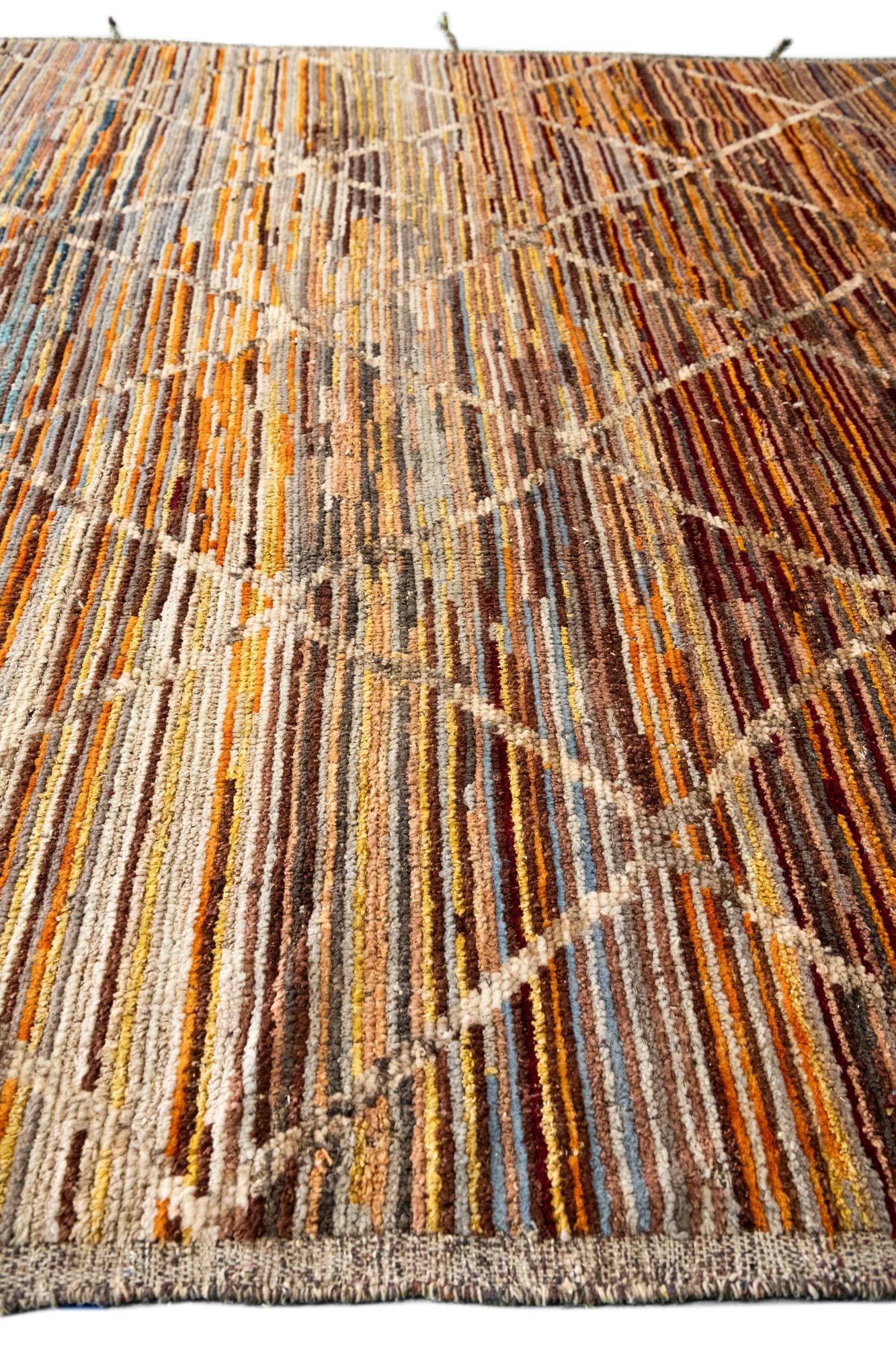 10' 8 x 13' 10 Hand Knotted Moroccan Wool Rug