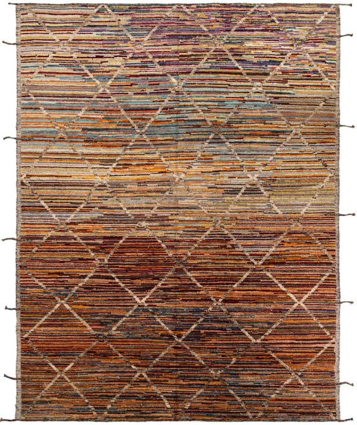 Detail image of 10' 8 x 13' 10 Hand Knotted Moroccan Wool Rug