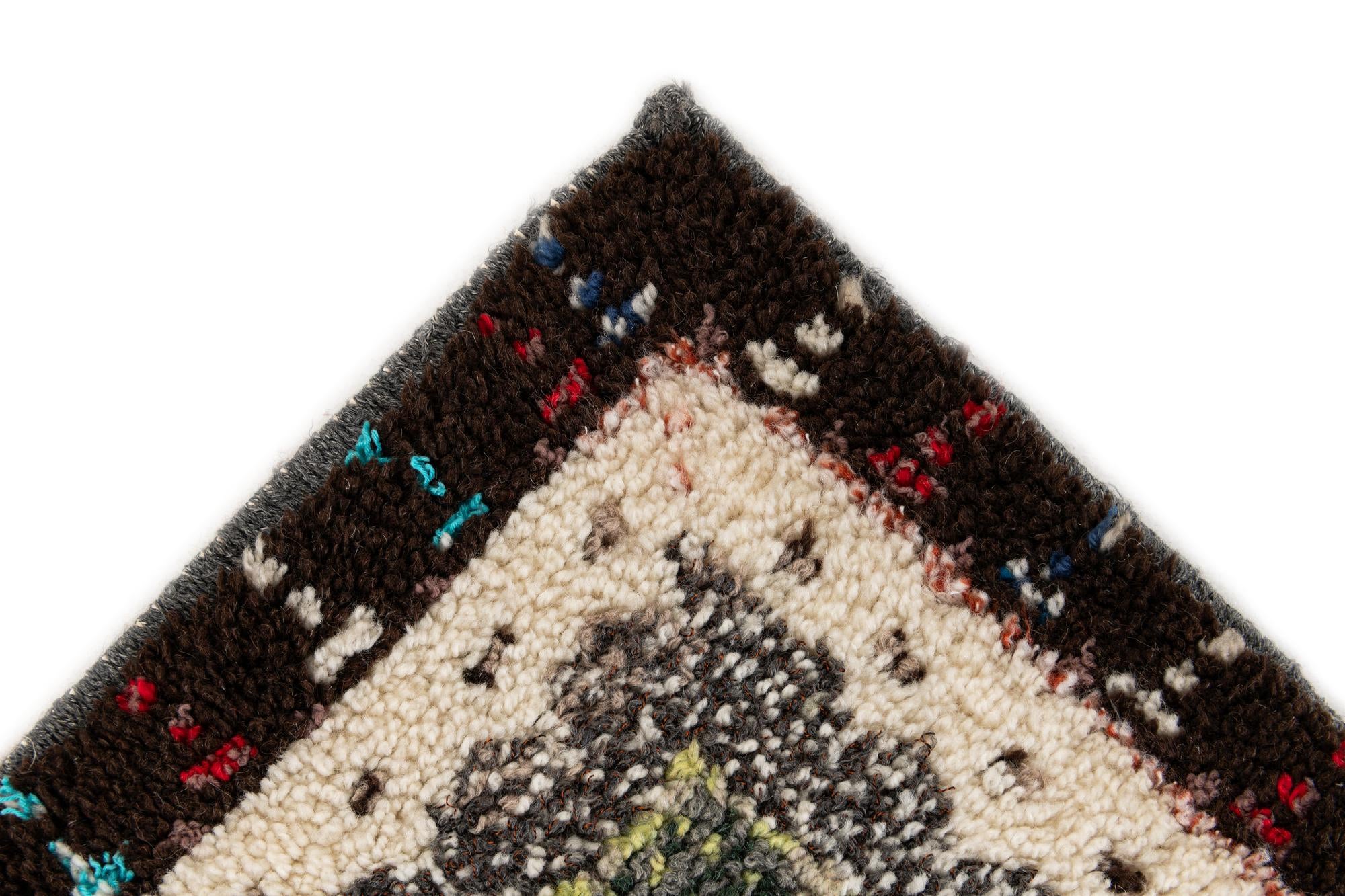 3' 8 x 7' Hand Knotted Moroccan Wool Rug