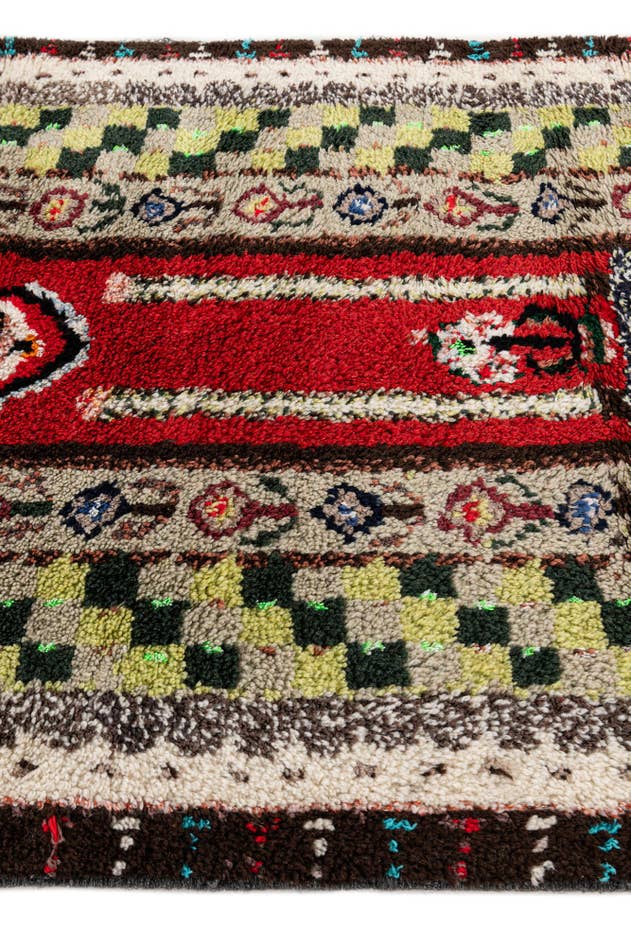 Detail image of 3' 8 x 7' Hand Knotted Moroccan Wool Rug