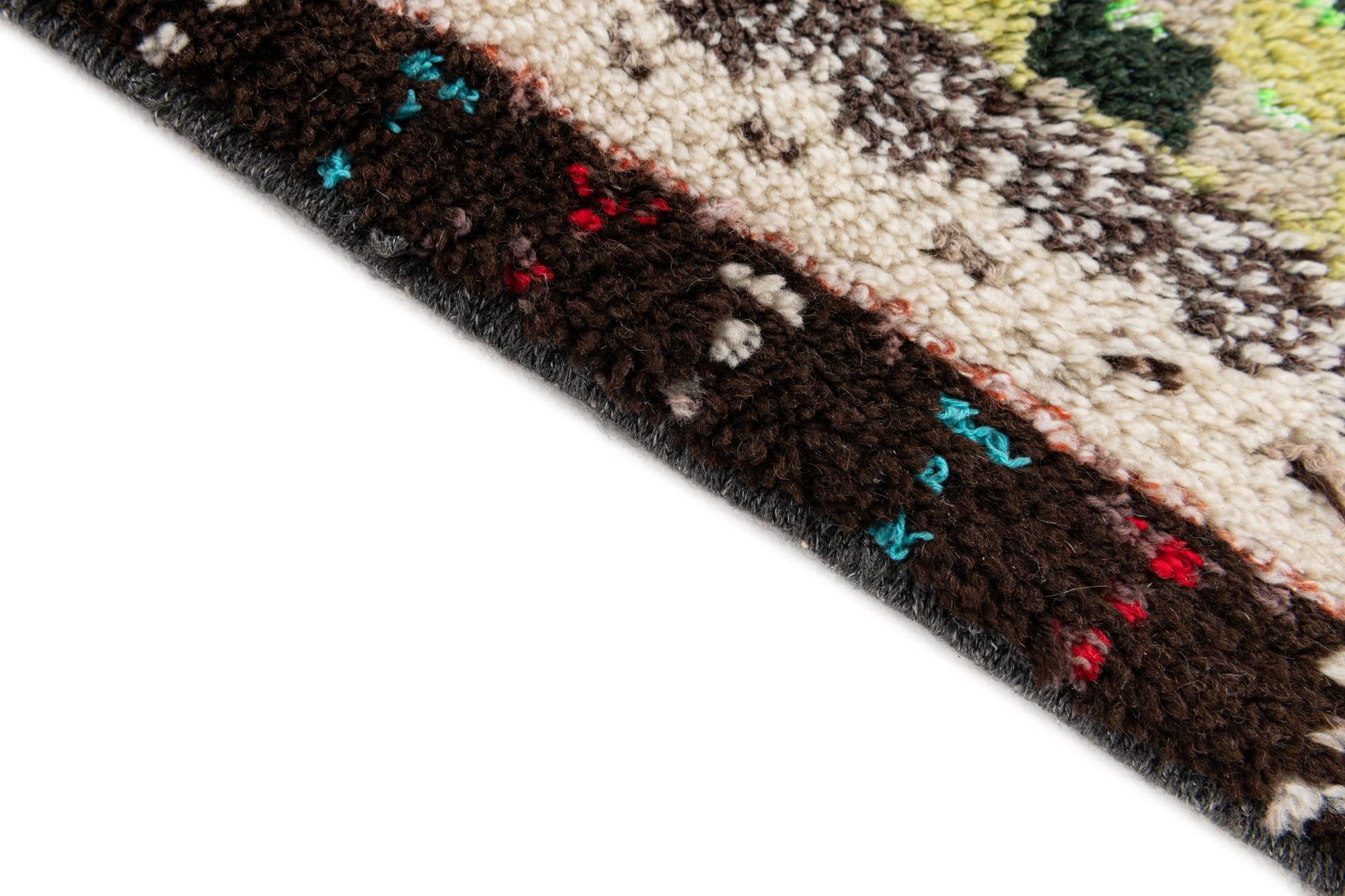 3' 8 x 7' Hand Knotted Moroccan Wool Rug