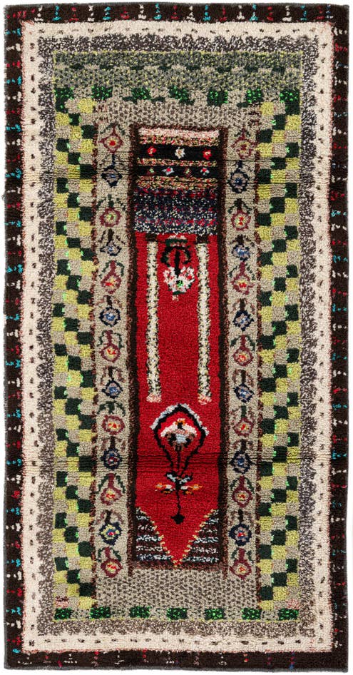 Detail image of 3' 8 x 7' Hand Knotted Moroccan Wool Rug