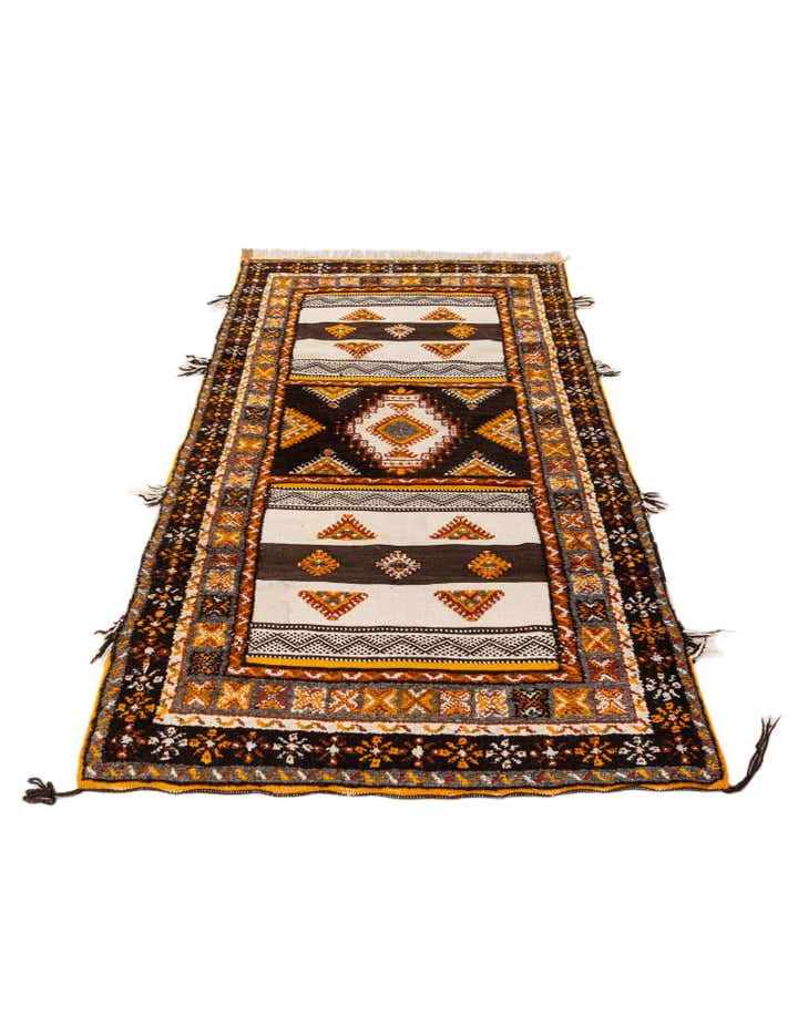 3' 6 x 6' 8 Hand Knotted Moroccan Wool Rug