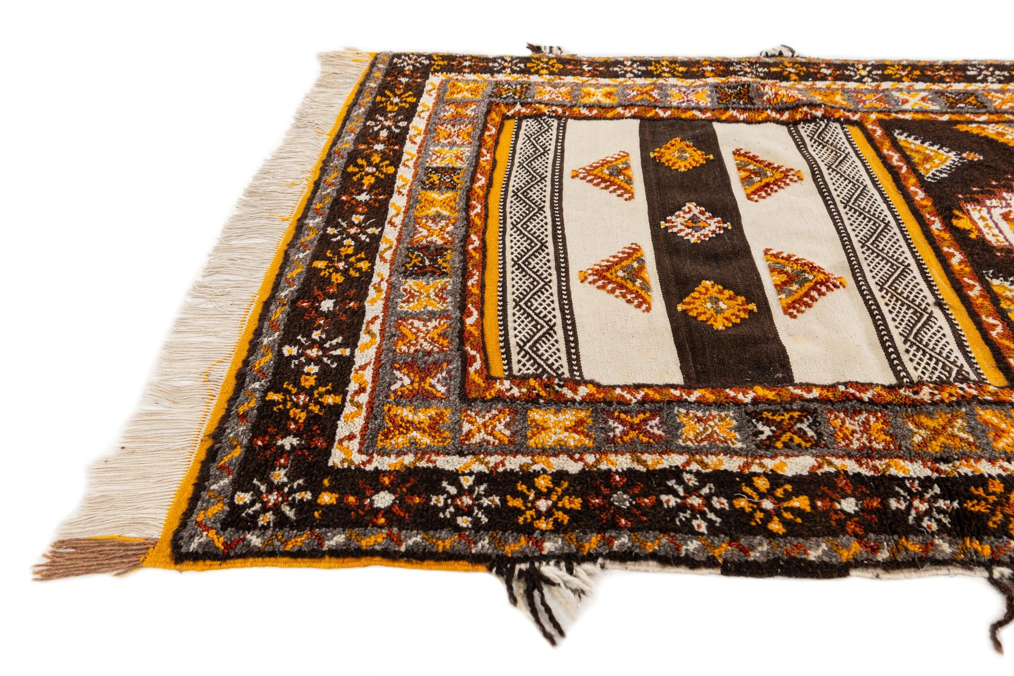 3' 6 x 6' 8 Hand Knotted Moroccan Wool Rug