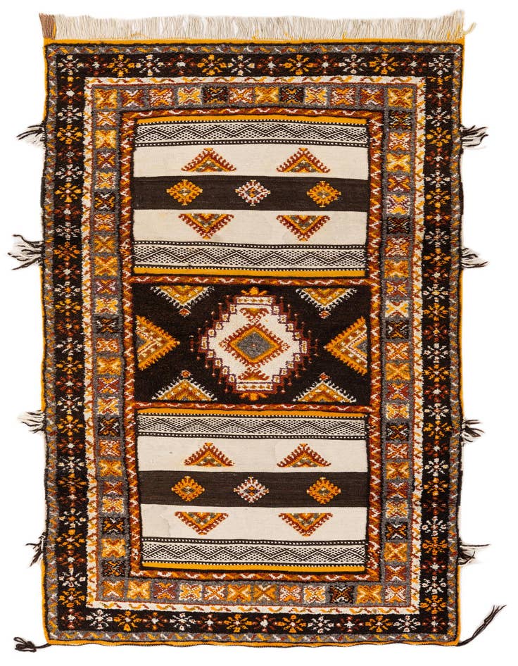 Detail image of 3' 6 x 6' 8 Hand Knotted Moroccan Wool Rug