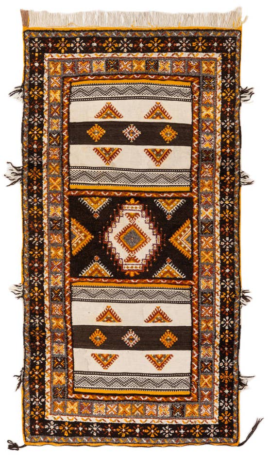 Detail image of 3' 6 x 6' 8 Hand Knotted Moroccan Wool Rug