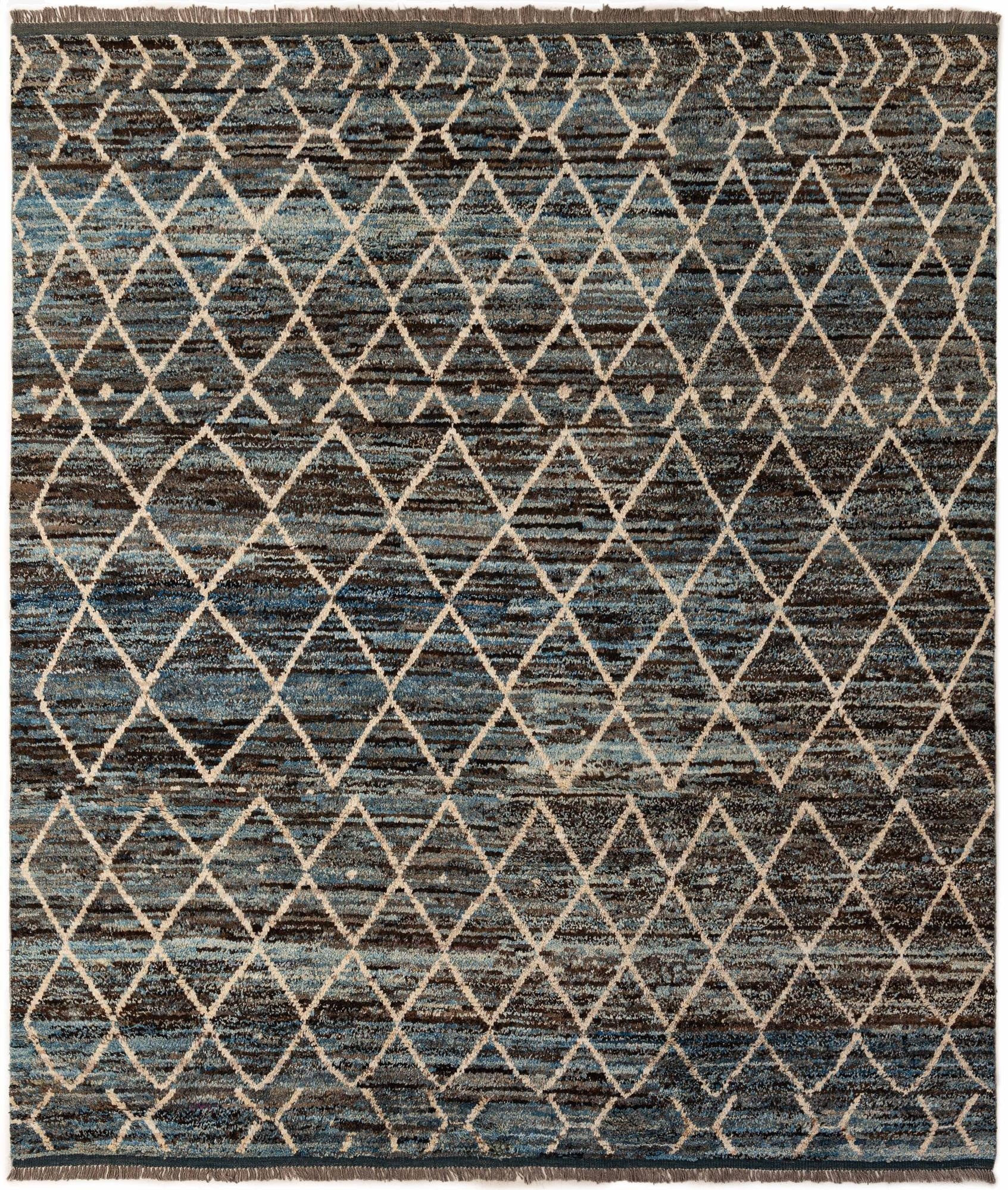 8' 1 x 9' 5  Hand Knotted Moroccan Wool Rug