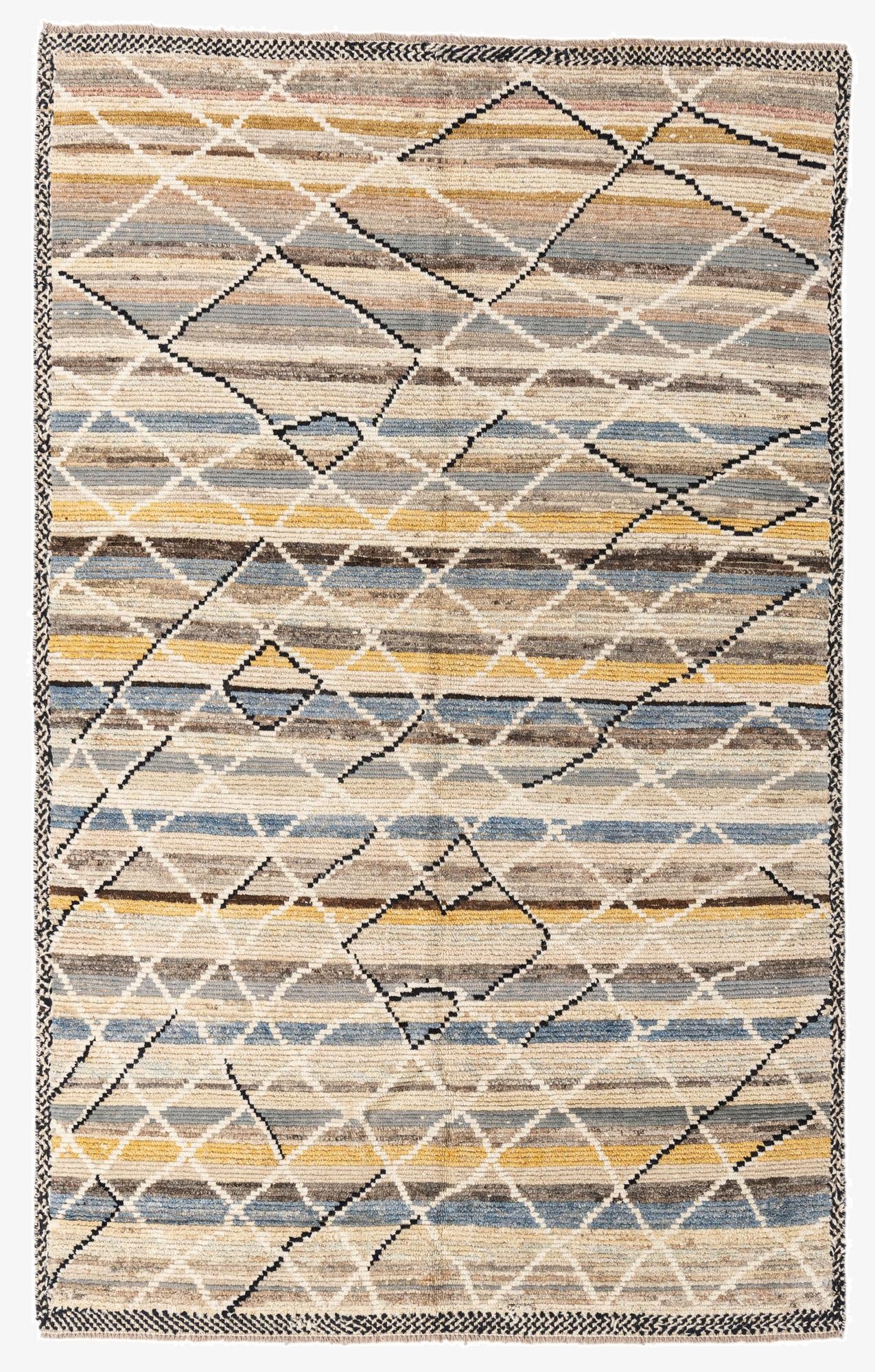 6' x 9' 8  Hand Knotted Moroccan Wool Rug