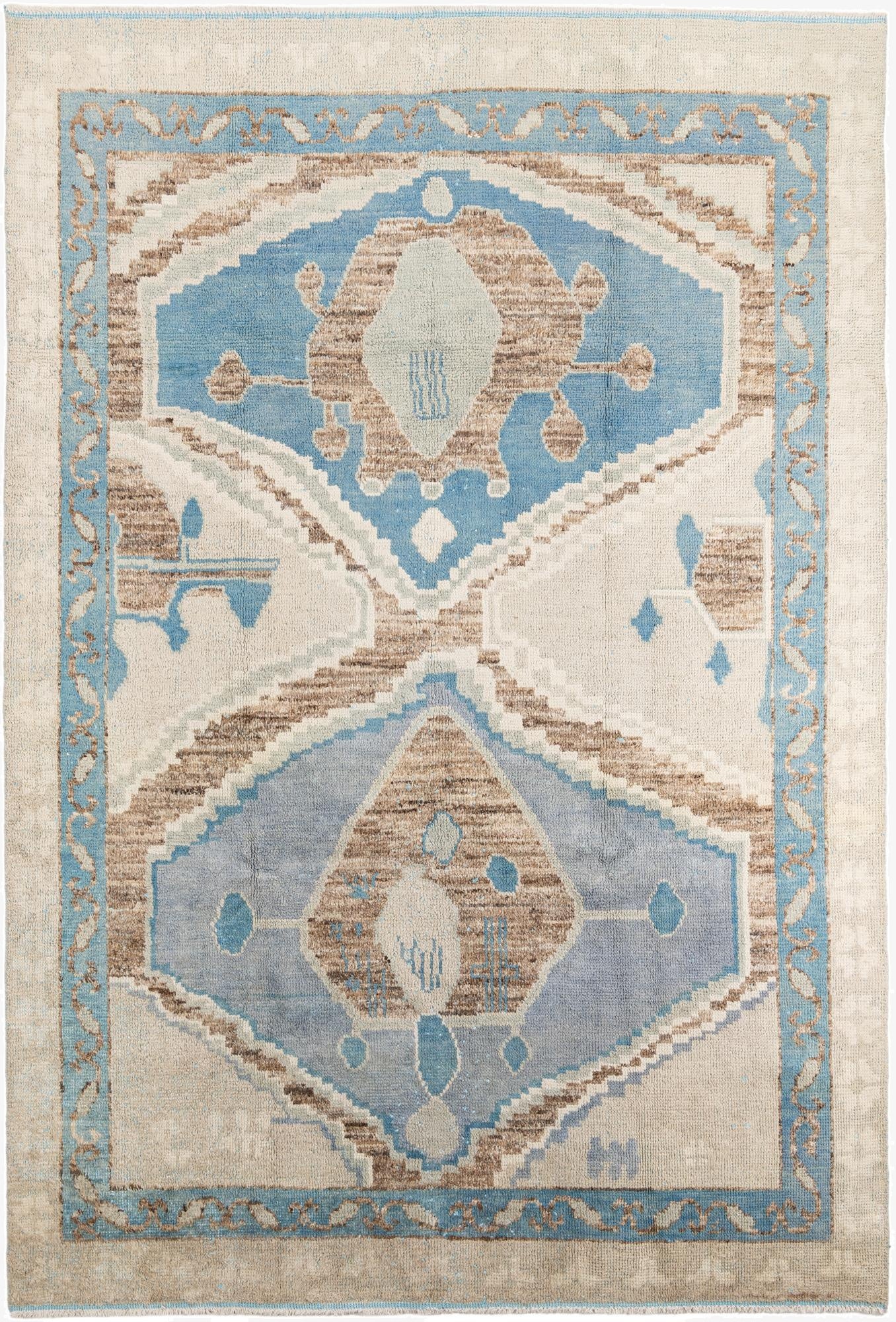 8' 5 x 12' 4  Hand Knotted Moroccan Wool Rug