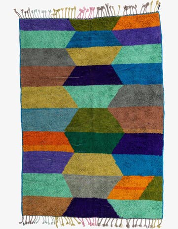 6' 10 x 9' 7 Hand Knotted Moroccan Wool Rug