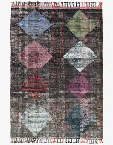 5' 8 x 8' 2 Hand Knotted Moroccan Wool Rug