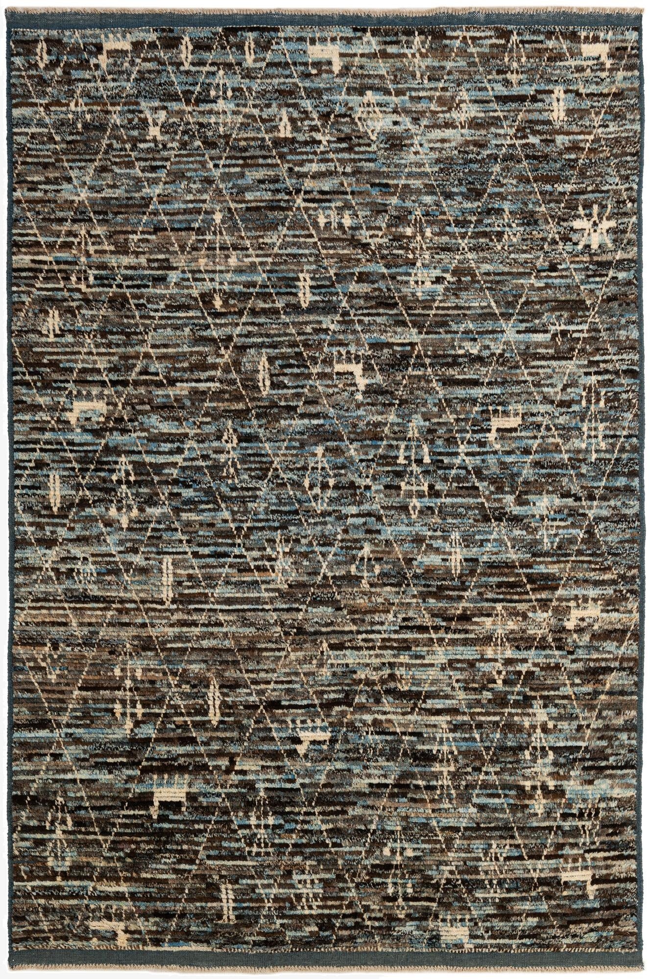 6' x 9' 3  Hand Knotted Moroccan Wool Rug