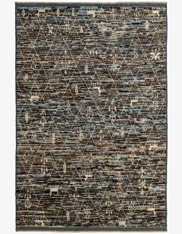 6' x 9' 3 Hand Knotted Moroccan Wool Rug