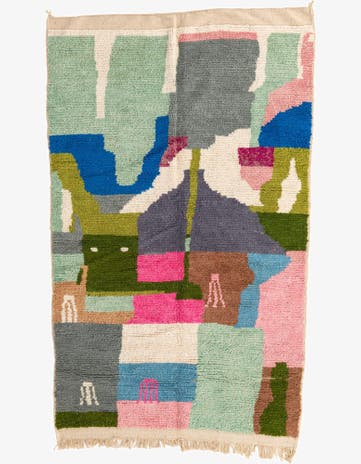 5' x 8' Hand Knotted Moroccan Wool Rug