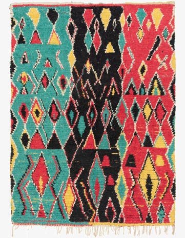 4' 5 x 6' 4 Hand Knotted Moroccan Wool Rug