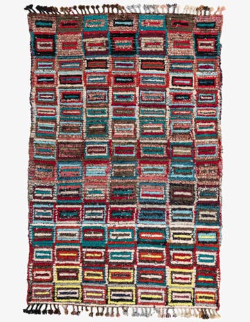 5' 2 x 7' 10 Hand Knotted Moroccan Wool Rug