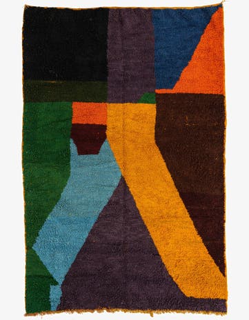 6' 6 x 9' 6 Hand Knotted Moroccan Wool Rug