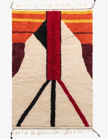 5' x 7' 8 Hand Knotted Moroccan Wool Rug