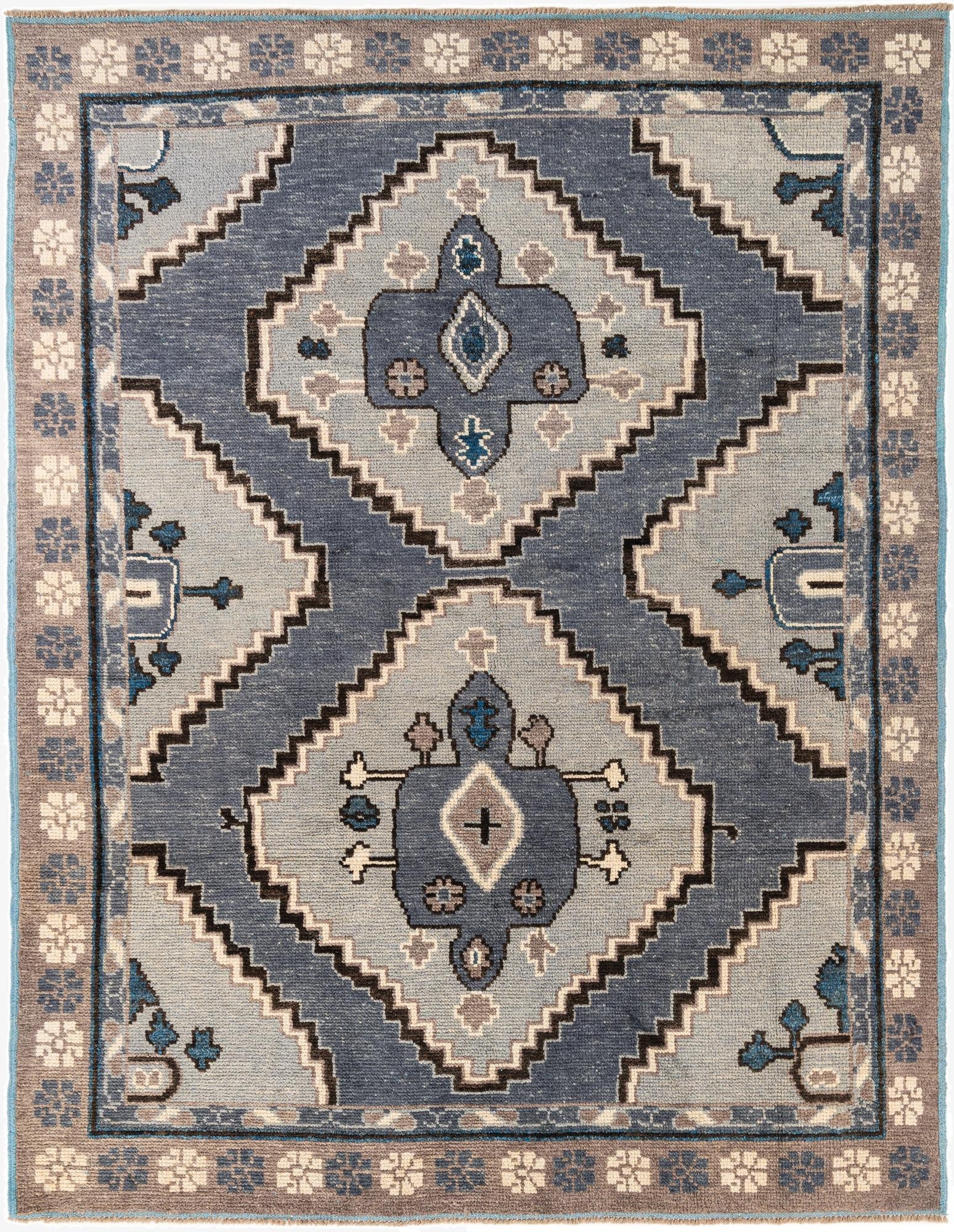 8' x 10' 5  Hand Knotted Moroccan Wool Rug
