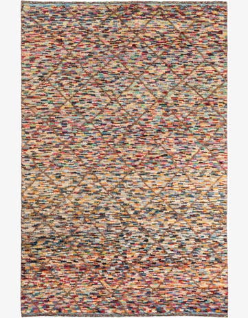 6' x 9' 2 Hand Knotted Moroccan Wool Rug